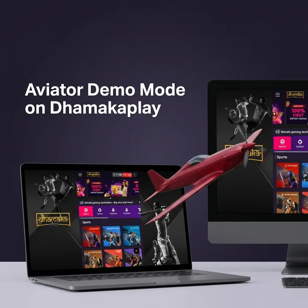 Aviator demo mode on Dhamakaplay showing virtual credits gameplay with auto bet and cashout features for risk-free practice