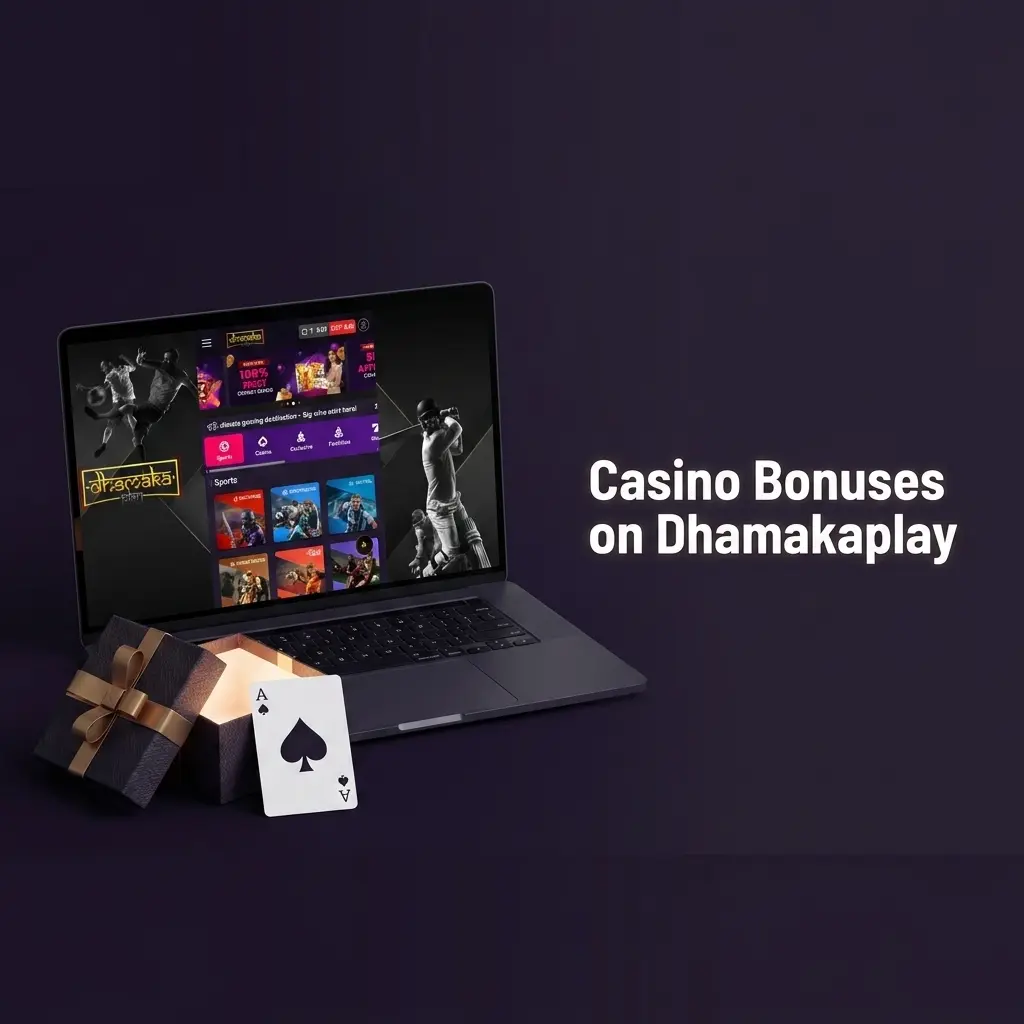 Dhamakaplay casino bonuses in India including first deposit match, free spins, cashback and live casino offers