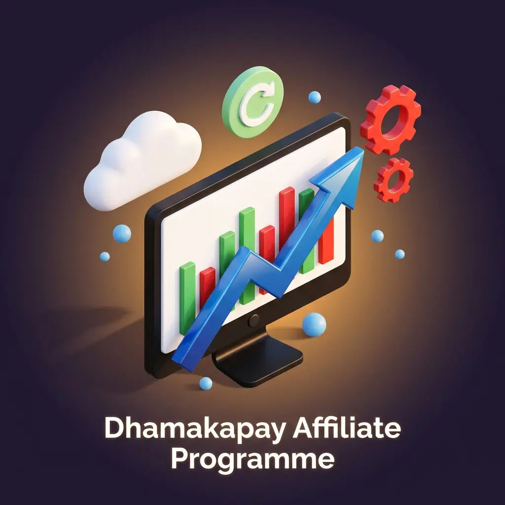 Dhamakaplay affiliate programme dashboard showing revenue share tracking for Indian content creators and digital marketers
