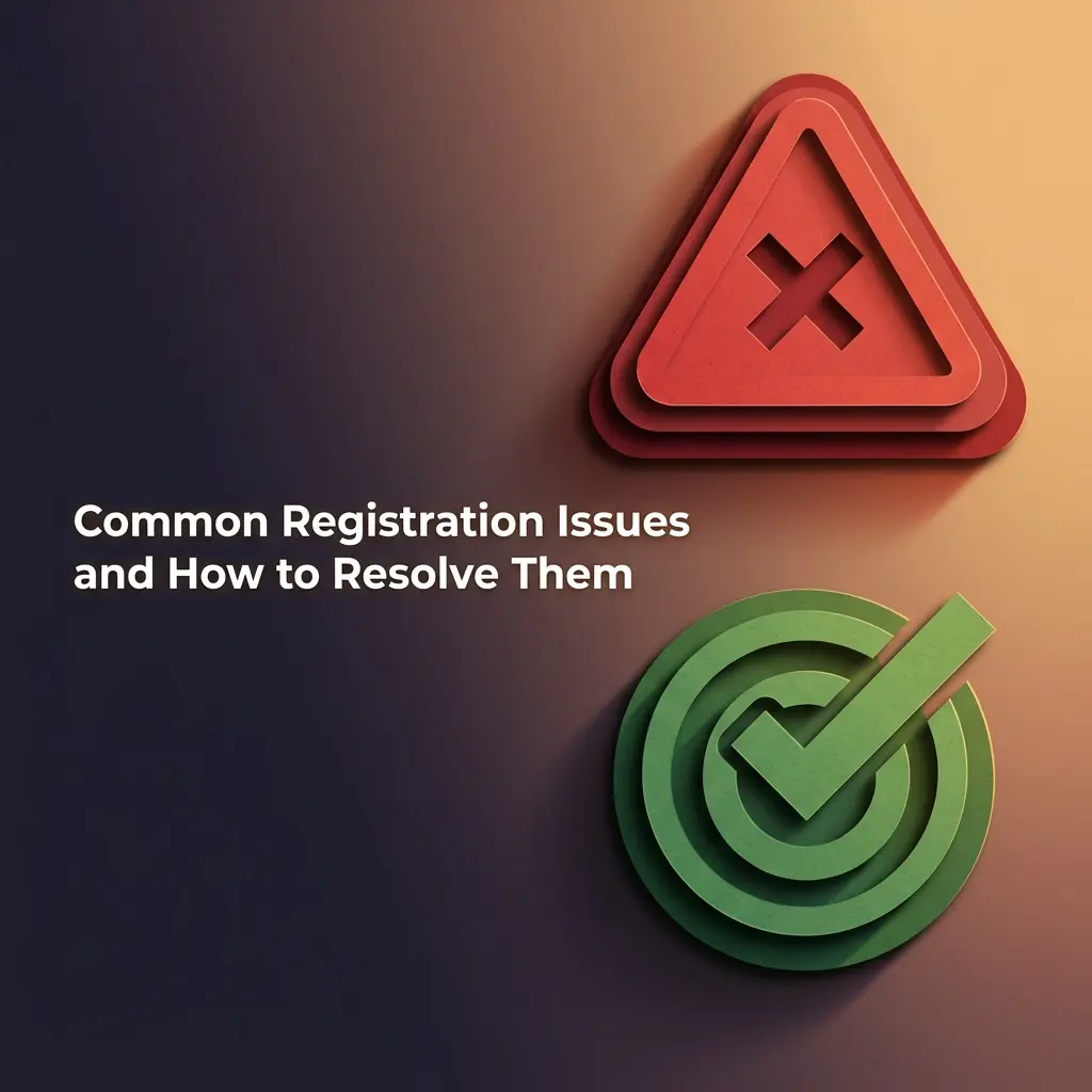 User troubleshooting guide showing common registration issues and solutions including email, mobile number, form submission, and age verification fixes