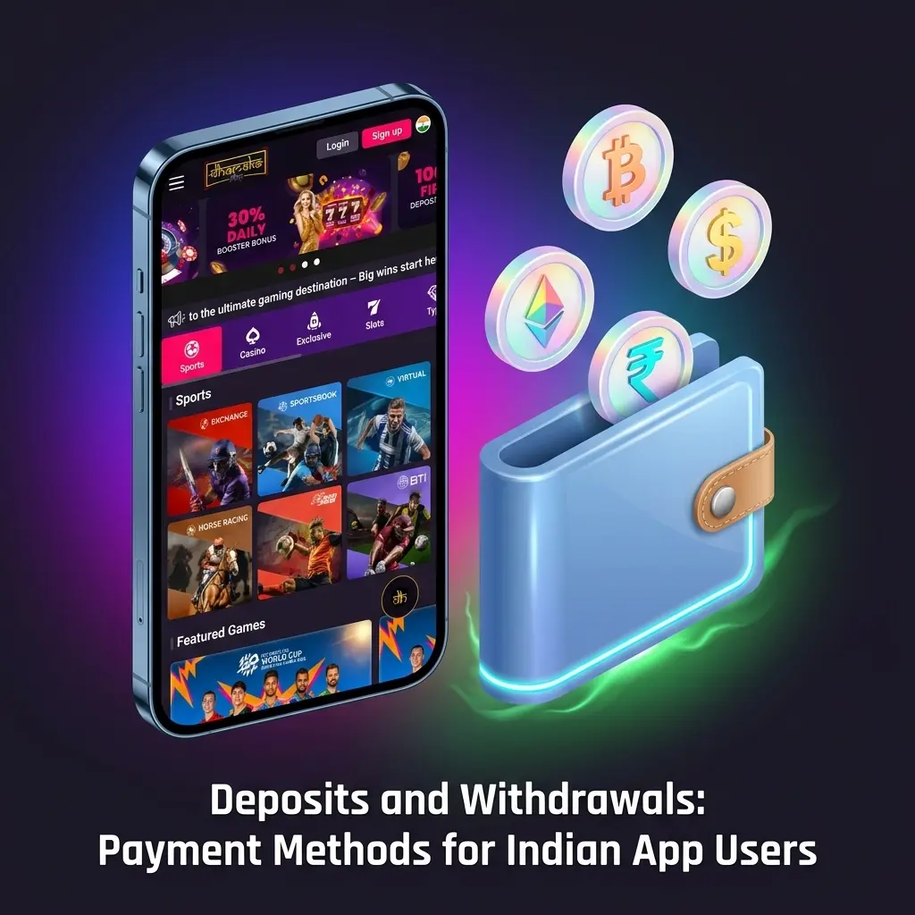 Dhamakaplay app payment methods including UPI, Paytm, net banking, cards, crypto for Indian users in INR