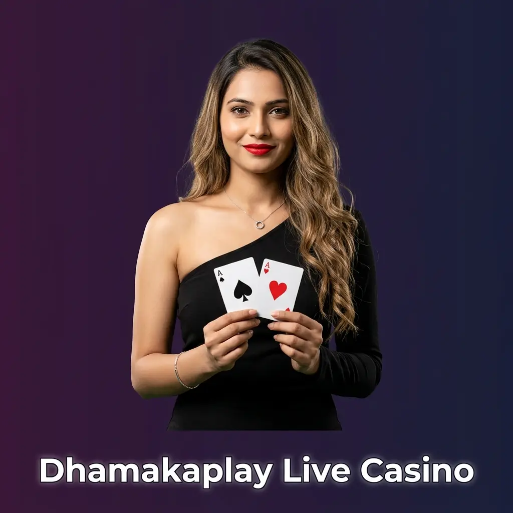 Dhamakaplay Live Casino with real dealer games including Roulette, Blackjack, Baccarat, Andar Bahar and Teen Patti
