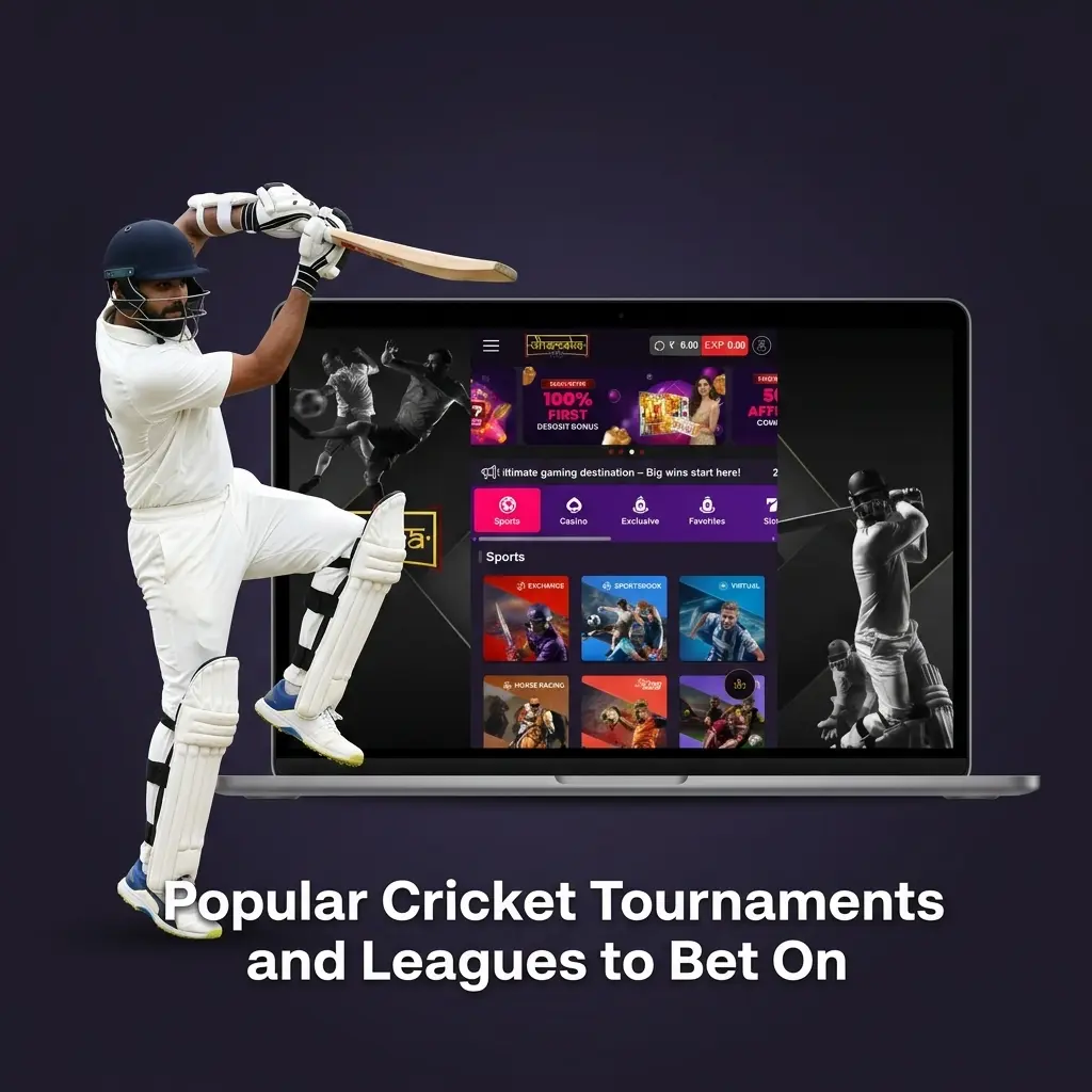 Popular cricket tournaments for betting including IPL, ICC T20 World Cup, The Ashes, and India vs Pakistan fixtures