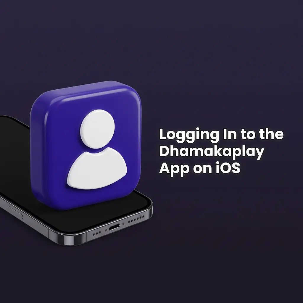User login screen of Dhamakaplay iOS app showing sign-in steps for iPhone and iPad users