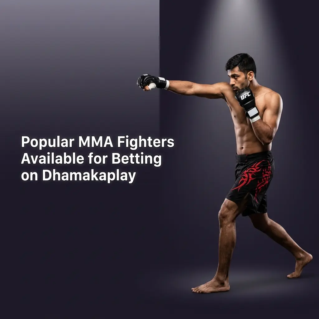 Popular MMA fighters on Dhamakaplay including Jon Jones, Islam Makhachev, Conor McGregor available for betting