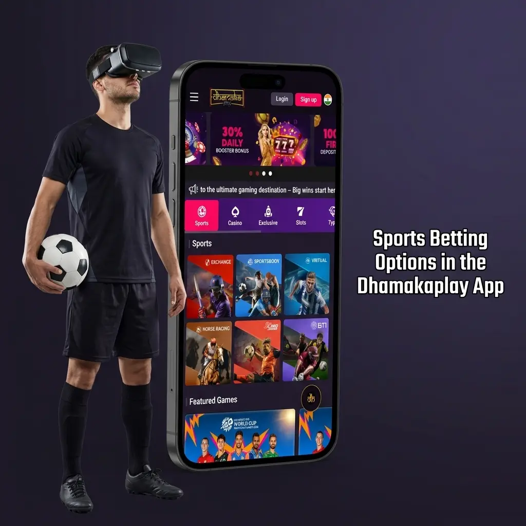 Dhamakaplay app sports betting options including cricket, football, kabaddi, and eSports for Indian bettors