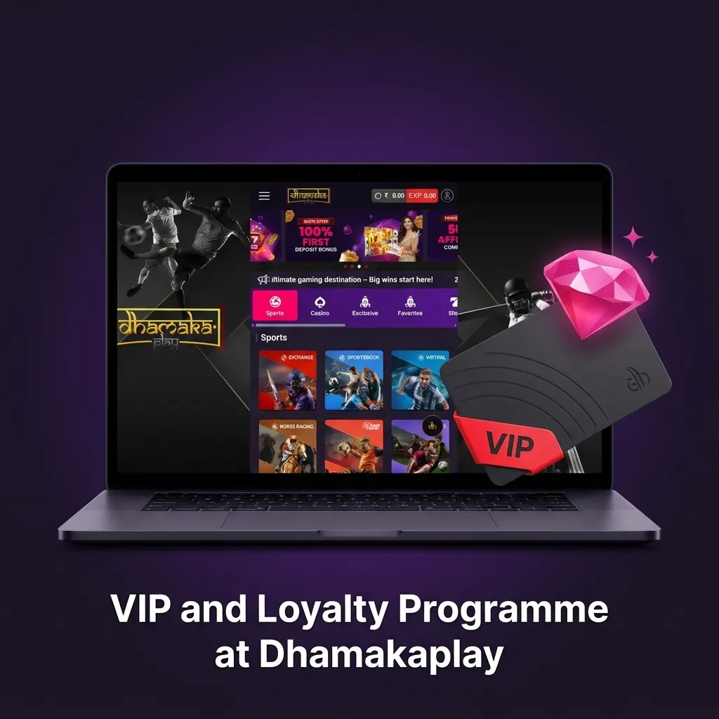 Dhamakaplay VIP loyalty programme tiers with exclusive rewards, cashback, and priority support for Indian players