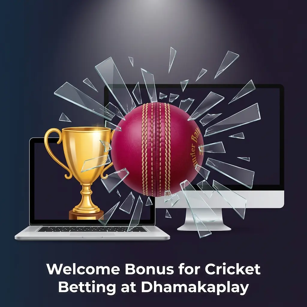 Dhamakaplay 100% first deposit welcome bonus for cricket betting on IPL, T20 World Cup and Test matches